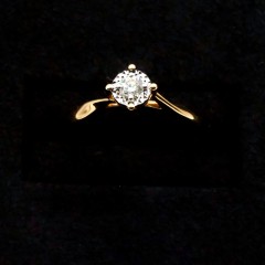 太子珠宝18K红金镶钻石戒指8分女款经典时尚玫瑰金镶钻DIRG005949