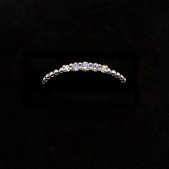 太子珠宝18K白金镶钻石戒指14分女款经典大方白金镶钻指环DIRG007339