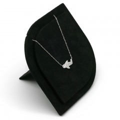 太子珠宝18K白金镶钻石吊坠4分女款精致时尚锁骨链DIPC000534