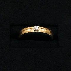 太子珠宝18K红金镶钻石戒指5分女款时尚设计玫瑰金RG004555 