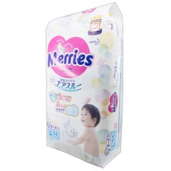 花王Merries 婴幼儿腰贴式纸尿裤宝宝尿不湿 L码 54片